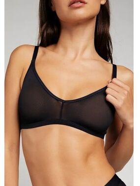 Negative Underwear Black Sieve Non-Wire Bra - Size 4